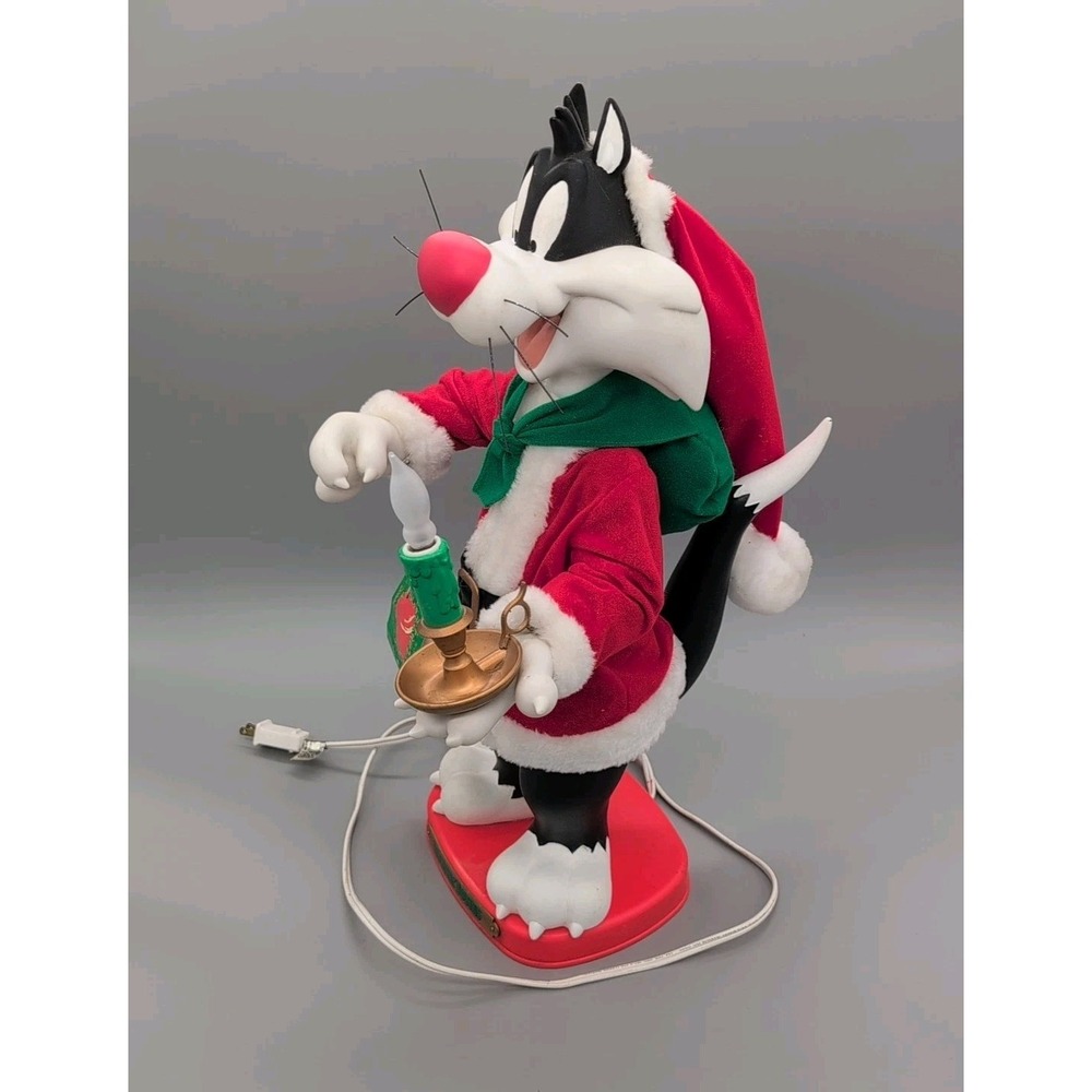 Looney Tunes Sylvester Motionette Cat Animated 1997 Christmas Santa VTG WORKS - Picture 3 of 17